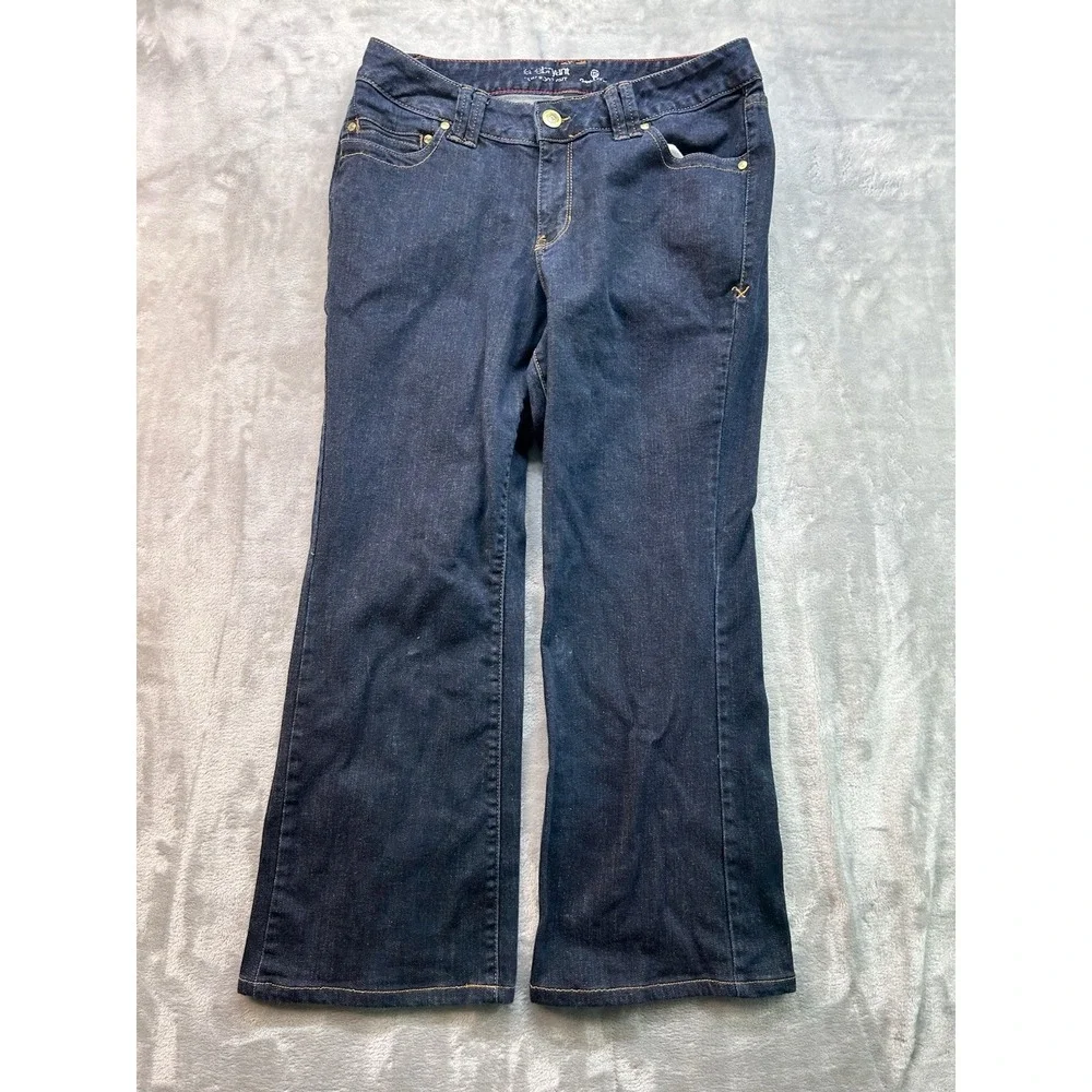 Lane Bryant Jean Slim Bootcut Y2K Genius Fit Stretch Women Plus Sz 14P Blue Dark
